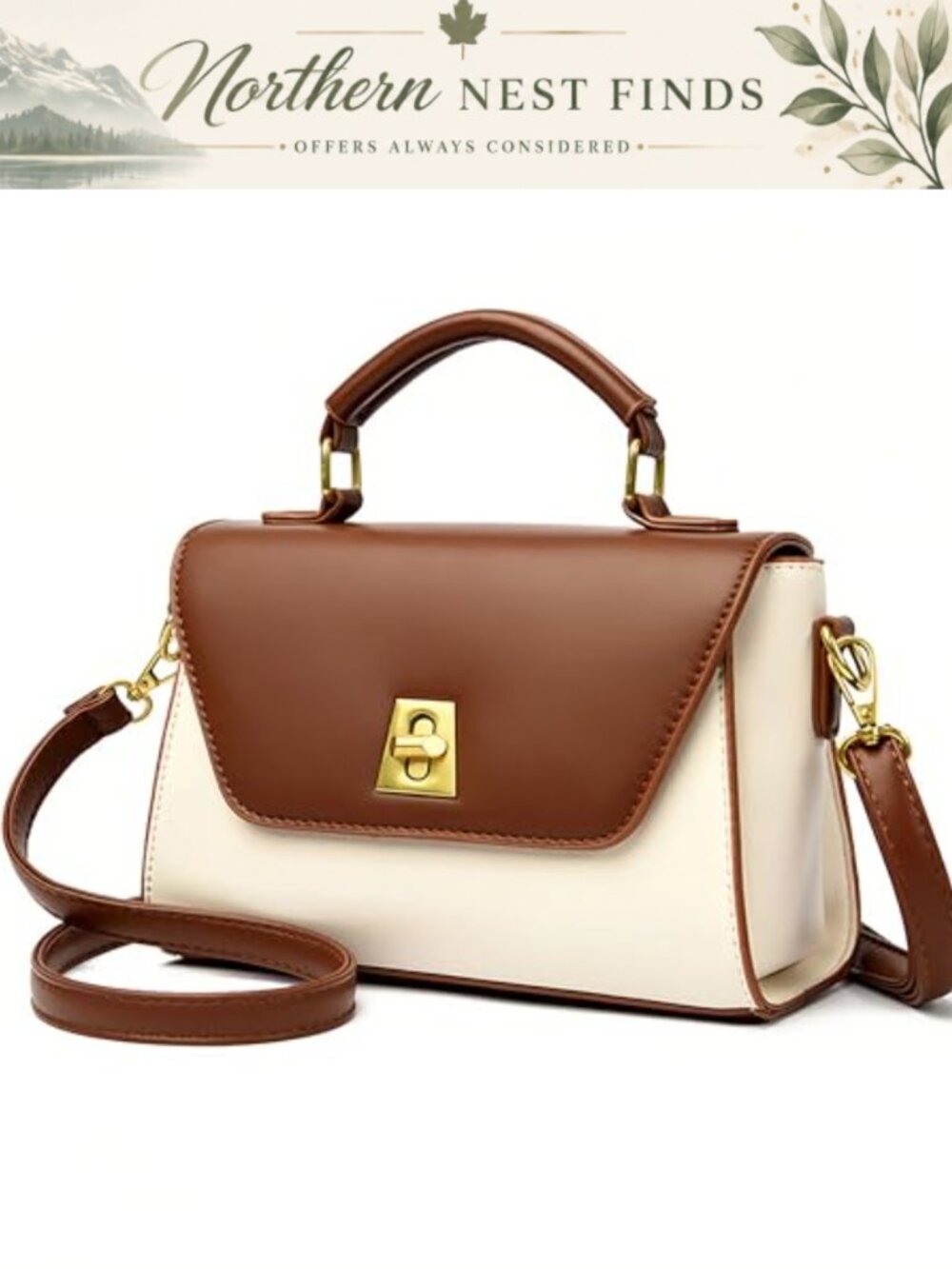 Leather Crossbody Bag Simple Designer Shoulder Bag Medium Size
